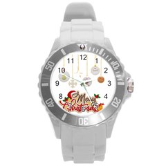 Merry Christmas  Round Plastic Sport Watch (l) by bego