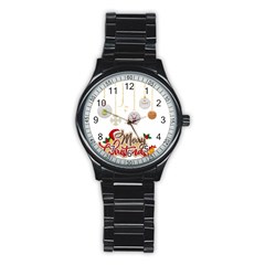 Merry Christmas  Stainless Steel Round Watch by bego