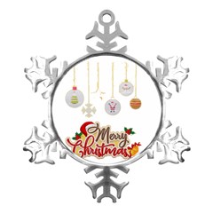 Merry Christmas  Metal Small Snowflake Ornament