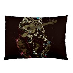 Astronaut Playing Guitar Parody Pillow Case by Cemarart