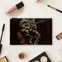 Astronaut Playing Guitar Parody Cosmetic Bag (medium) by Cemarart