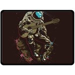 Astronaut Playing Guitar Parody Fleece Blanket (Large) 80 x60  Blanket Front