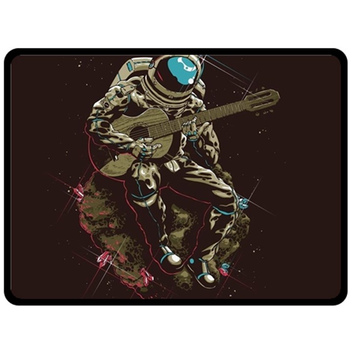 Astronaut Playing Guitar Parody Fleece Blanket (Large)