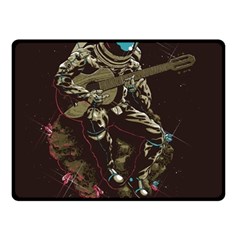 Astronaut Playing Guitar Parody Fleece Blanket (small) by Cemarart