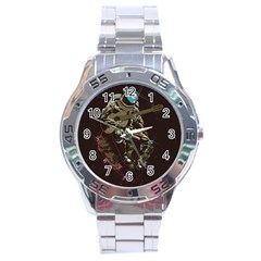 Astronaut Playing Guitar Parody Stainless Steel Analogue Watch