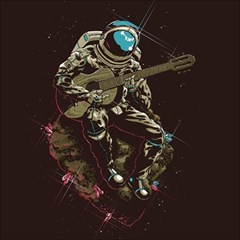 Astronaut Playing Guitar Parody Play Mat (rectangle) by Cemarart