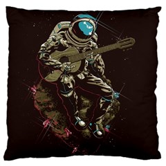 Astronaut Playing Guitar Parody Large Cushion Case (two Sides) by Cemarart