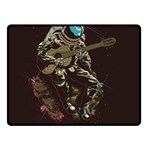 Astronaut Playing Guitar Parody Two Sides Fleece Blanket (Small) 45 x34  Blanket Back