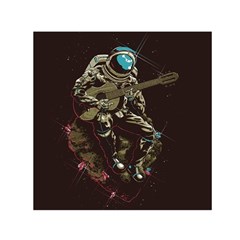 Astronaut Playing Guitar Parody Square Satin Scarf (30  X 30 ) by Cemarart