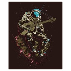 Astronaut Playing Guitar Parody Drawstring Bag (small) by Cemarart