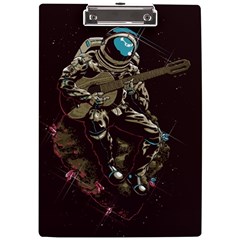 Astronaut Playing Guitar Parody A4 Acrylic Clipboard by Cemarart