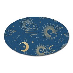 Asian Seamless Galaxy Pattern Oval Magnet by Cemarart