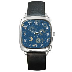 Asian Seamless Galaxy Pattern Square Metal Watch by Cemarart