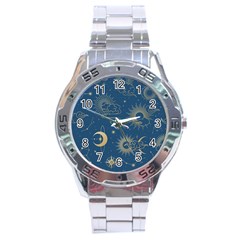 Asian Seamless Galaxy Pattern Stainless Steel Analogue Watch