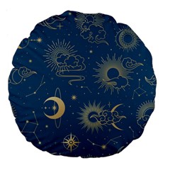 Asian Seamless Galaxy Pattern Large 18  Premium Flano Round Cushions