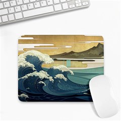 Sea Asia Waves Japanese Art The Great Wave Off Kanagawa Small Mousepad by Cemarart