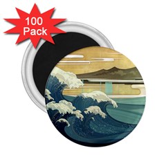 Sea Asia Waves Japanese Art The Great Wave Off Kanagawa 2 25  Magnets (100 Pack)  by Cemarart