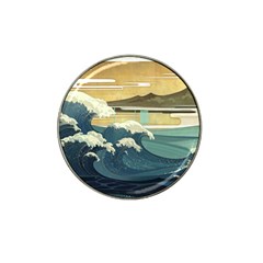 Sea Asia Waves Japanese Art The Great Wave Off Kanagawa Hat Clip Ball Marker by Cemarart