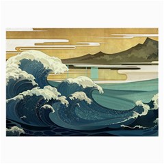 Sea Asia Waves Japanese Art The Great Wave Off Kanagawa Large Glasses Cloth (2 Sides) by Cemarart