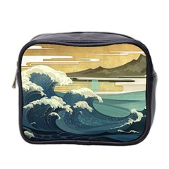 Sea Asia Waves Japanese Art The Great Wave Off Kanagawa Mini Toiletries Bag (two Sides) by Cemarart