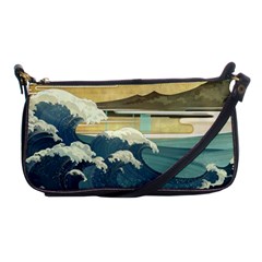 Sea Asia Waves Japanese Art The Great Wave Off Kanagawa Shoulder Clutch Bag by Cemarart