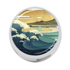 Sea Asia Waves Japanese Art The Great Wave Off Kanagawa 4-port Usb Hub (one Side) by Cemarart