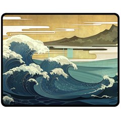 Sea Asia Waves Japanese Art The Great Wave Off Kanagawa Fleece Blanket (medium) by Cemarart