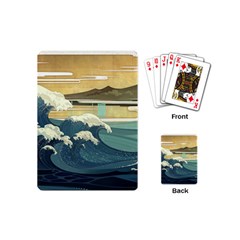 Sea Asia Waves Japanese Art The Great Wave Off Kanagawa Playing Cards Single Design (mini) by Cemarart