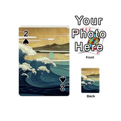 Sea Asia Waves Japanese Art The Great Wave Off Kanagawa Playing Cards 54 Designs (mini) by Cemarart