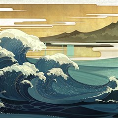 Sea Asia Waves Japanese Art The Great Wave Off Kanagawa Play Mat (square) by Cemarart