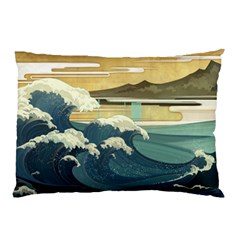 Sea Asia Waves Japanese Art The Great Wave Off Kanagawa Pillow Case (two Sides) by Cemarart