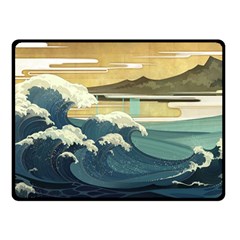 Sea Asia Waves Japanese Art The Great Wave Off Kanagawa Two Sides Fleece Blanket (small) by Cemarart