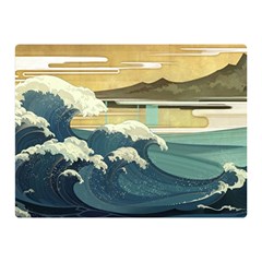 Sea Asia Waves Japanese Art The Great Wave Off Kanagawa Two Sides Premium Plush Fleece Blanket (mini) by Cemarart