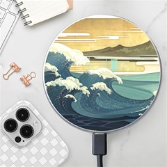 Sea Asia Waves Japanese Art The Great Wave Off Kanagawa Wireless Fast Charger(white) by Cemarart