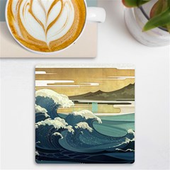 Sea Asia Waves Japanese Art The Great Wave Off Kanagawa Uv Print Square Tile Coaster  by Cemarart