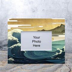 Sea Asia Waves Japanese Art The Great Wave Off Kanagawa White Tabletop Photo Frame 4 x6  by Cemarart