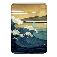 Sea Asia Waves Japanese Art The Great Wave Off Kanagawa Rectangular Glass Fridge Magnet (4 Pack) by Cemarart