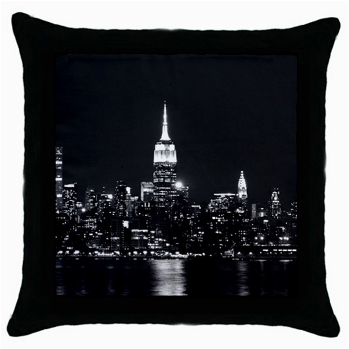 Photography Of Buildings New York City  Nyc Skyline Throw Pillow Case (Black)