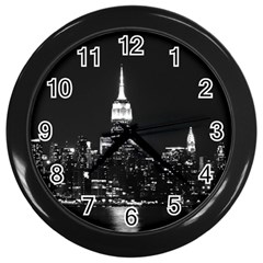 Photography Of Buildings New York City  Nyc Skyline Wall Clock (black) by Cemarart