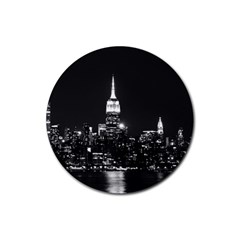 Photography Of Buildings New York City  Nyc Skyline Rubber Coaster (round) by Cemarart