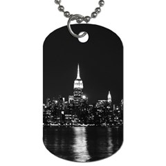 Photography Of Buildings New York City  Nyc Skyline Dog Tag (one Side) by Cemarart