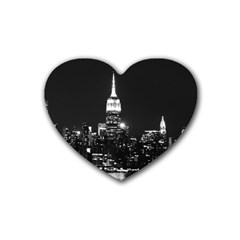 Photography Of Buildings New York City  Nyc Skyline Rubber Coaster (heart) by Cemarart