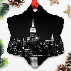 Photography Of Buildings New York City  Nyc Skyline Snowflake Ornament (two Sides) by Cemarart