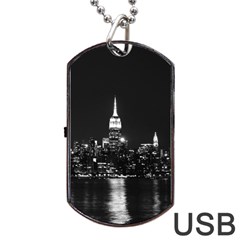 Photography Of Buildings New York City  Nyc Skyline Dog Tag Usb Flash (one Side) by Cemarart