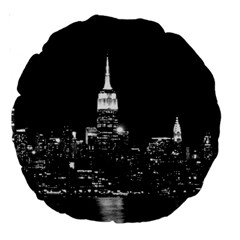 Photography Of Buildings New York City  Nyc Skyline Large 18  Premium Round Cushions by Cemarart