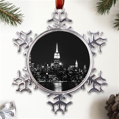 Photography Of Buildings New York City  Nyc Skyline Metal Large Snowflake Ornament by Cemarart