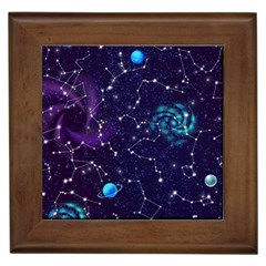 Realistic Night Sky With Constellations Framed Tile by Cemarart