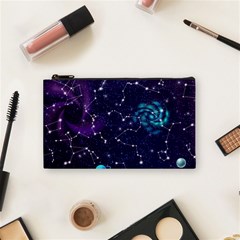 Realistic Night Sky With Constellations Cosmetic Bag (small) by Cemarart