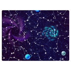 Realistic Night Sky With Constellations Two Sides Premium Plush Fleece Blanket (extra Small) by Cemarart