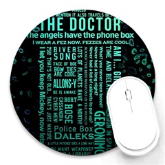 Tardis Doctor Who Technology Number Communication Round Mousepad by Cemarart